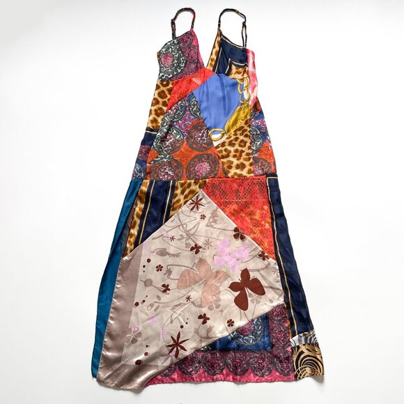 1/OFF Paris Remade Scarf Slip Maxi Dress Size Medium - Picture 3 of 14